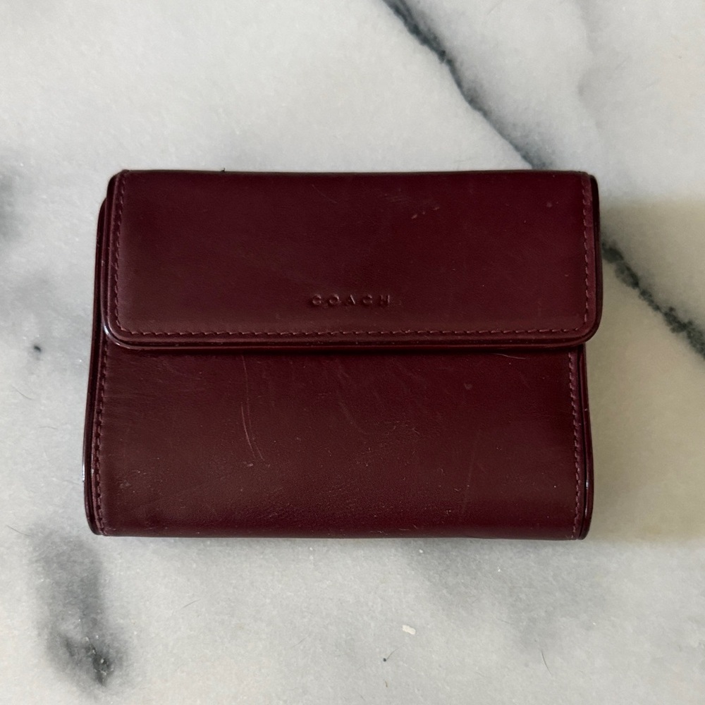Coach Dark Red Leather Wallet